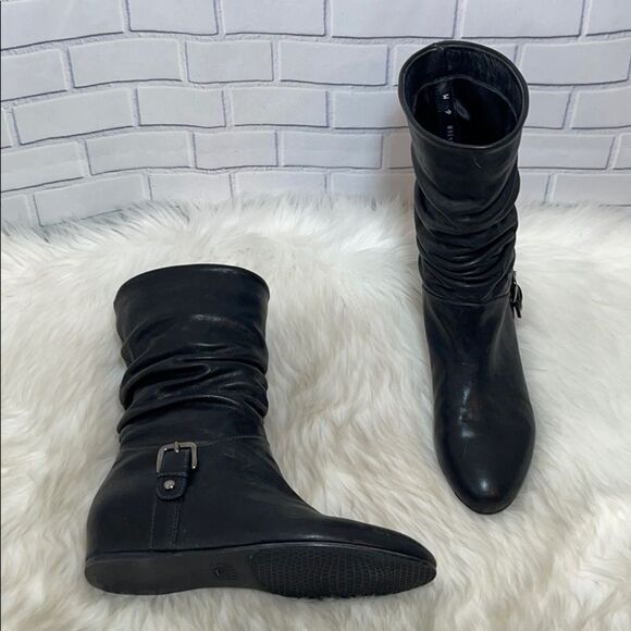 Stuart Weitzman Ruched Hidden Wedge Boots … - Picture 1 of 6